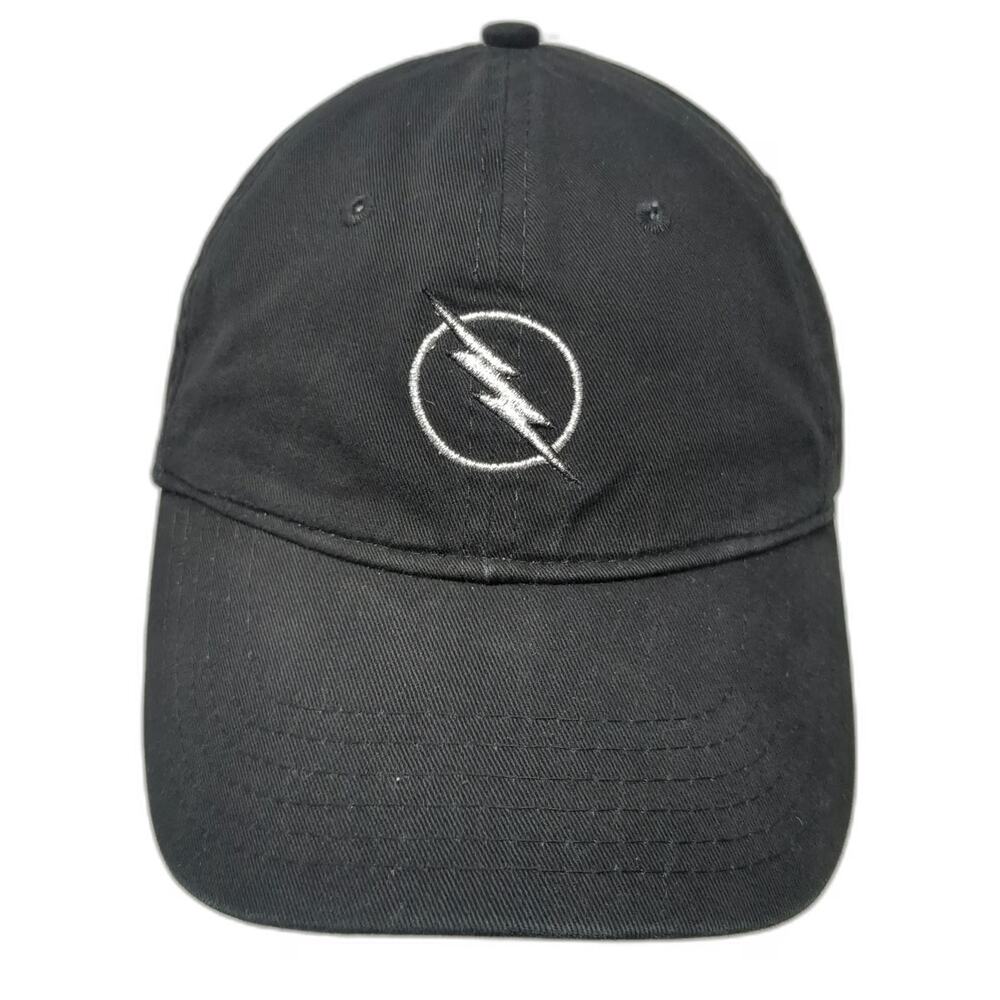 The Flash Baseball Cap Black One Size Silver Logo Adjustable Slideback Hat